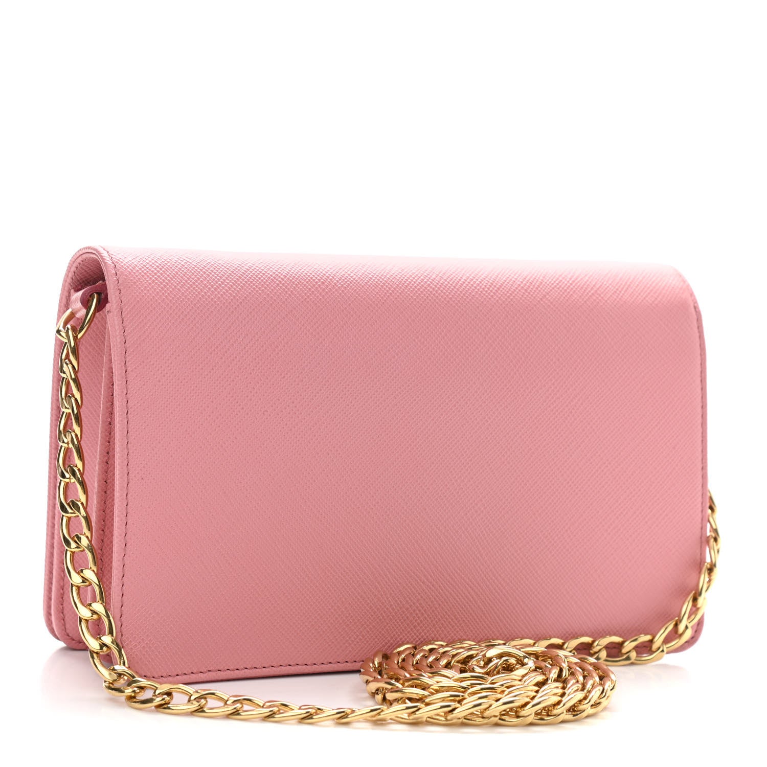 Prada Saffiano Lux Chain Wallet Petalo 4 of 14