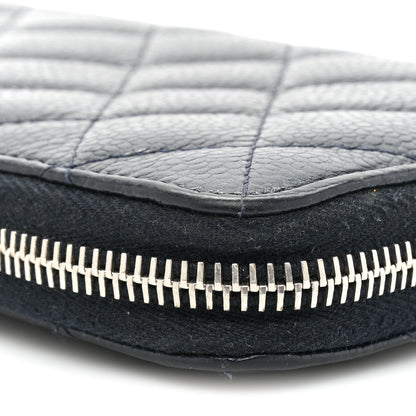 Chanel Caviar Quilted Large Gusset Zip Around Wallet Navy 15 of 22