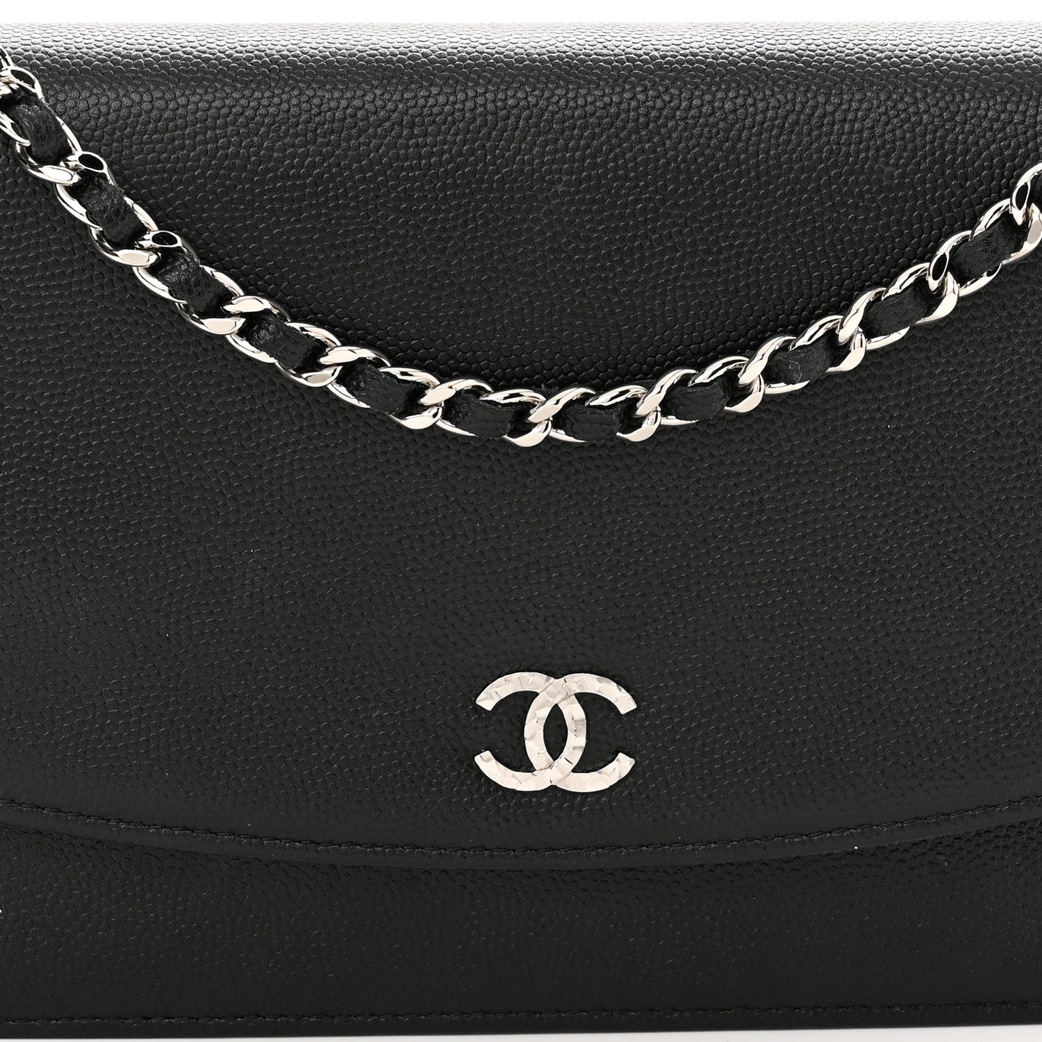 Chanel Caviar Sevruga Wallet On Chain WOC Black 9 of 15