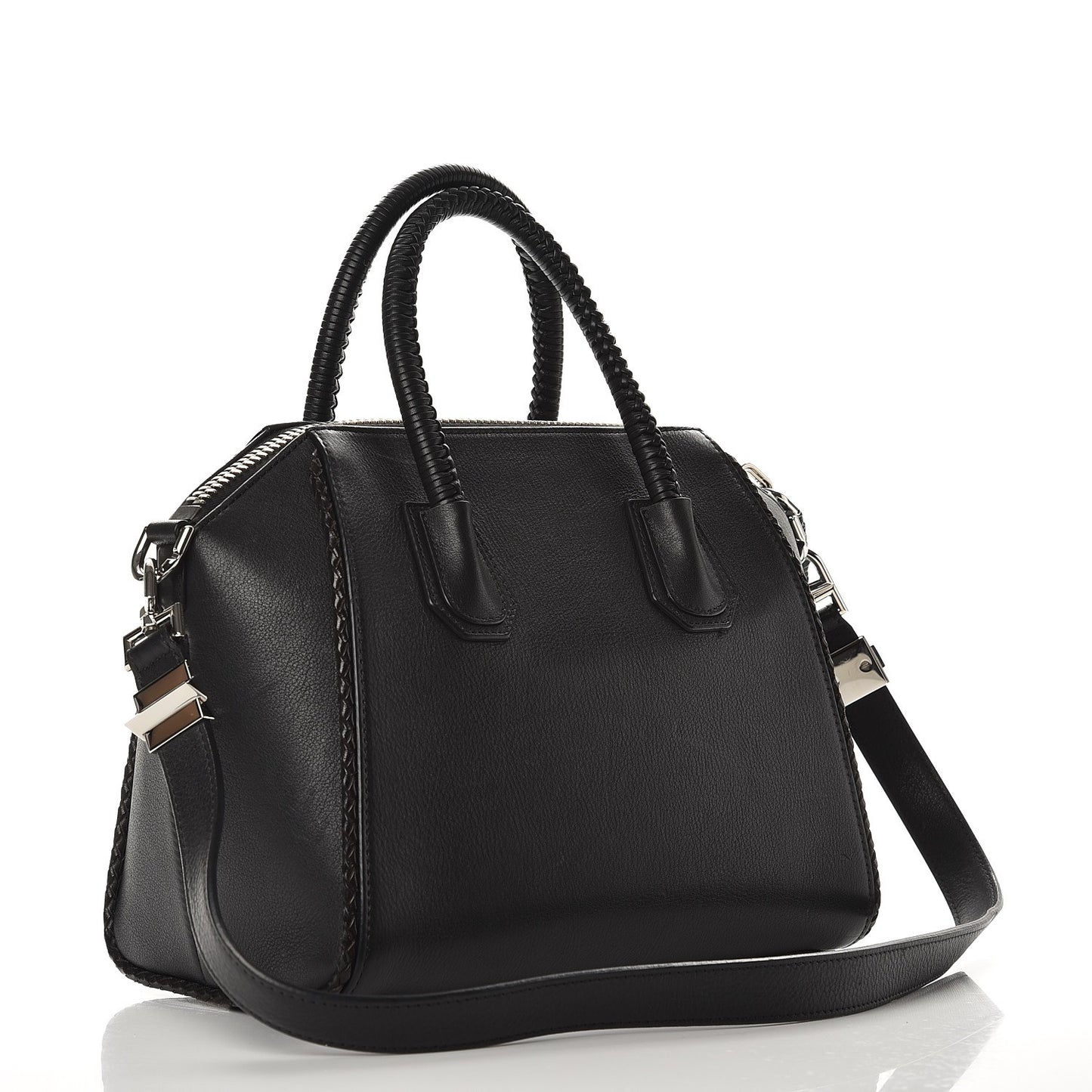Calfskin Braid Small Antigona Black