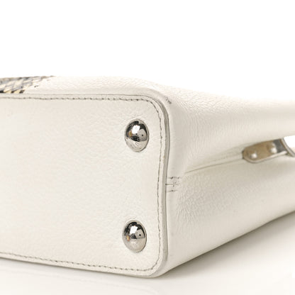 Louis Vuitton Taurillon Snakeskin Studded Capucines BB White 8 of 15