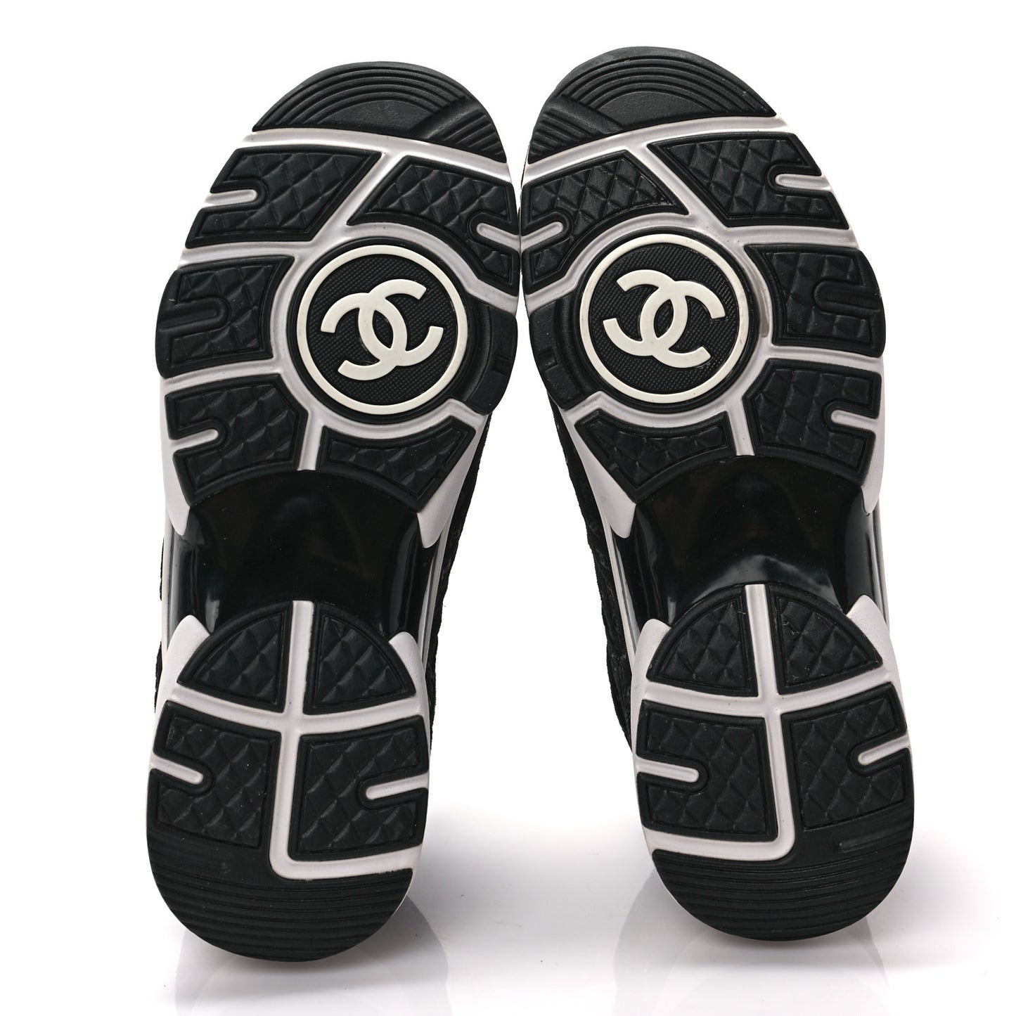 Suede Calfskin Printed CC Sneakers 36 Black