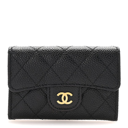 Chanel Caviar Quilted Flap Card Holder Wallet Black 1 of 18