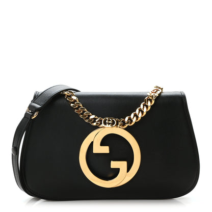 Gucci Roxy Calfskin Blondie Chain Shoulder Flap Bag Black 1 of 10