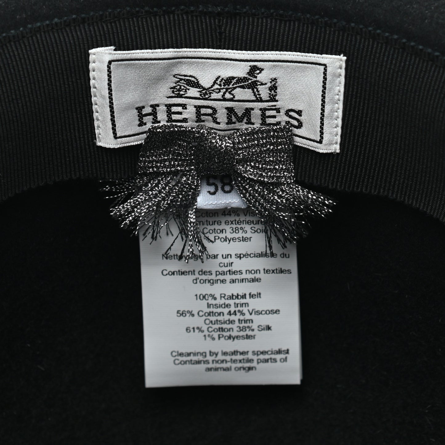 Rabbit Felt Betty Hat 58 Black