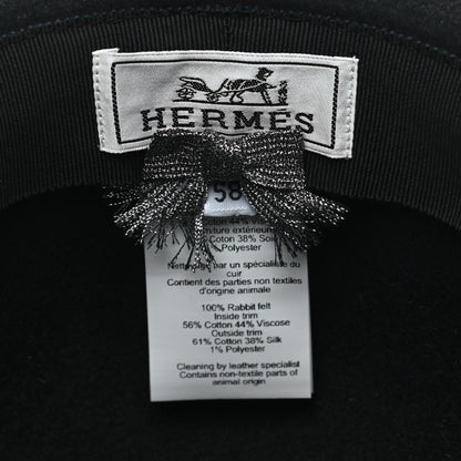 Hermes Rabbit Felt Betty Hat 58 Black 4 of 7