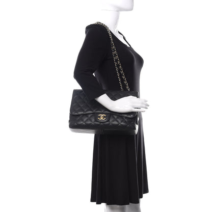 Chanel Caviar Quilted Jumbo Single Flap Black 2 of 16