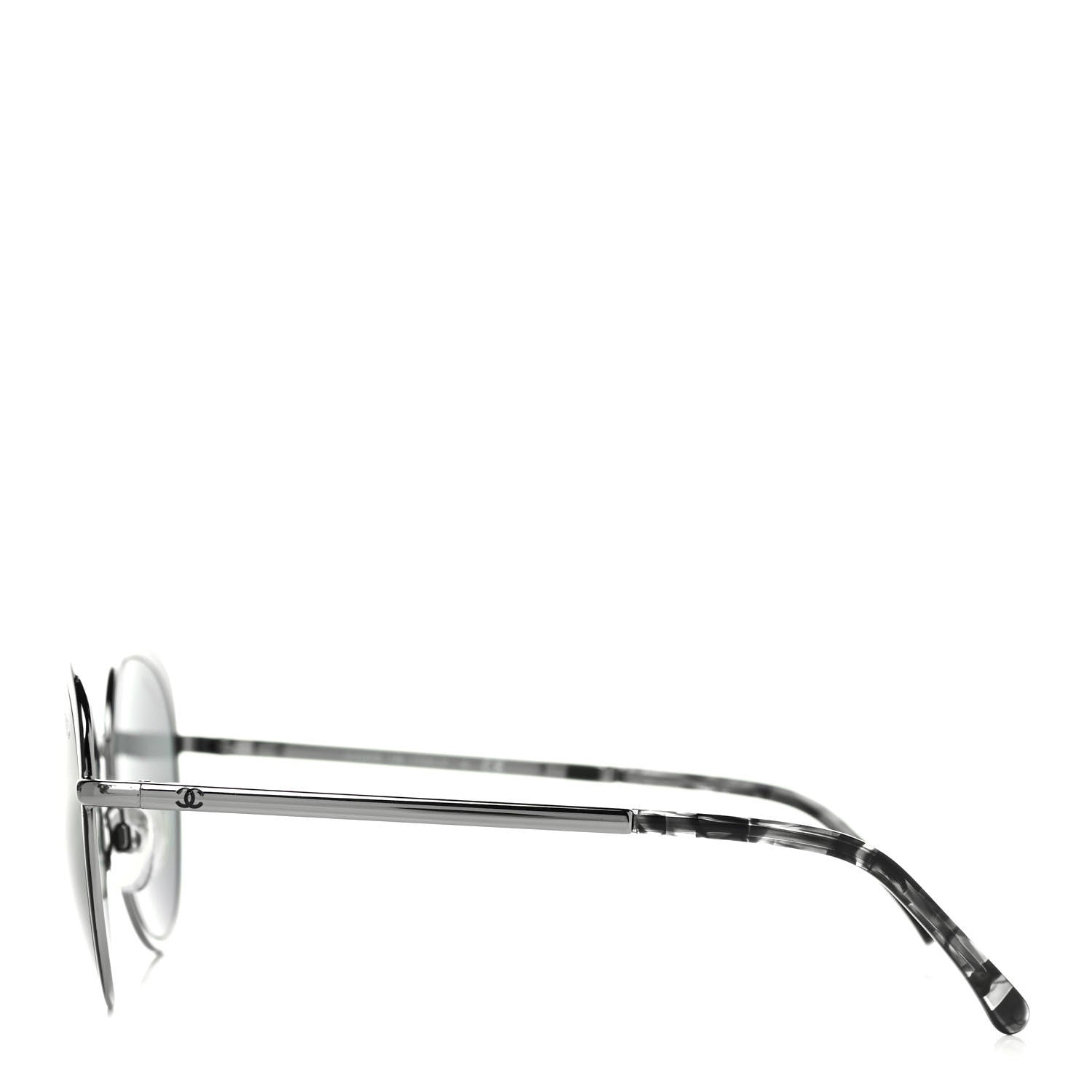 Chanel Round Spring Sunglasses 4206 Black Silver 3 of 6