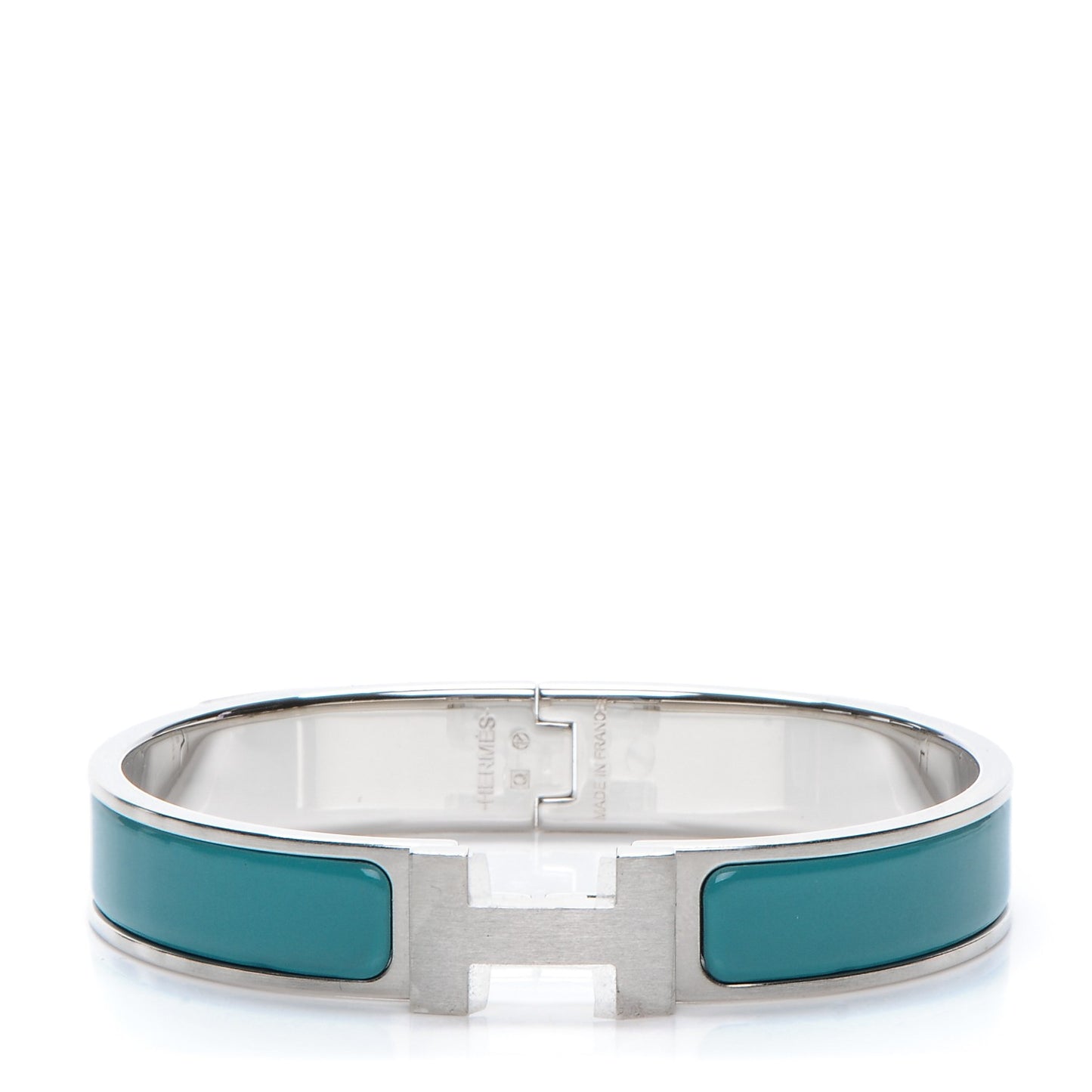 Enamel Narrow Clic Clac H Bracelet GM Bleu Canard