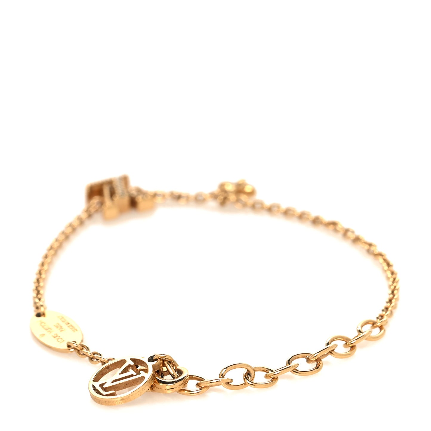 Metal Crystal LV Iconic Bracelet Gold