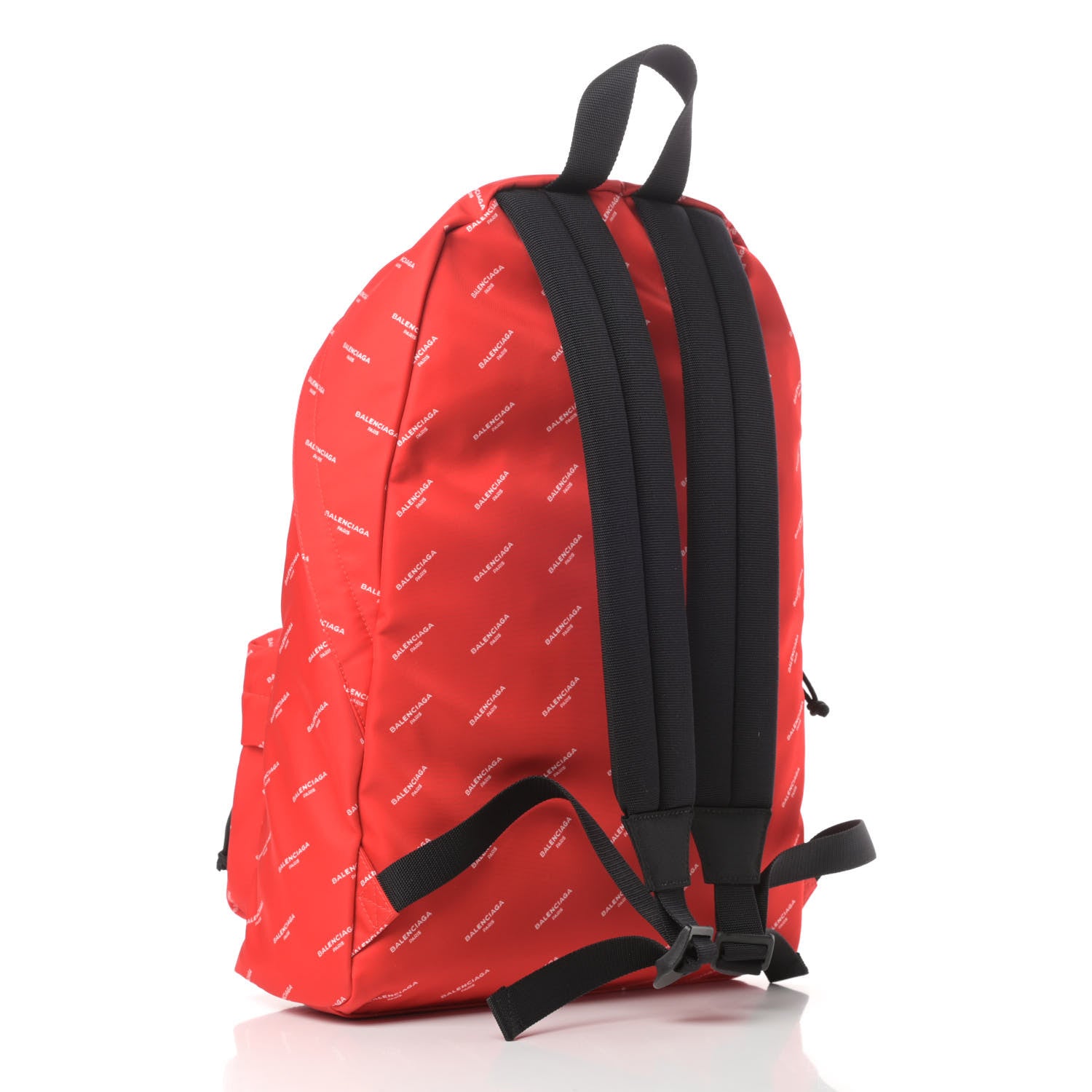Balenciaga Twill Nylon Allover Logo Print Explorer Backpack Rouge Vermillion White 3 of 10