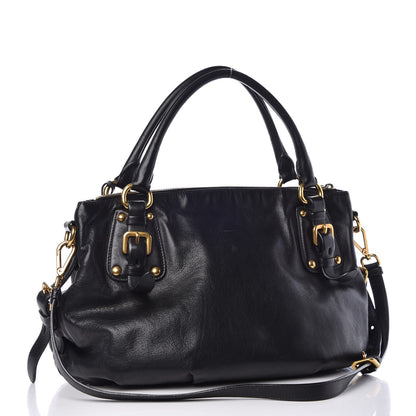 Prada Soft Calf Shoulder Bag Black 4 of 13