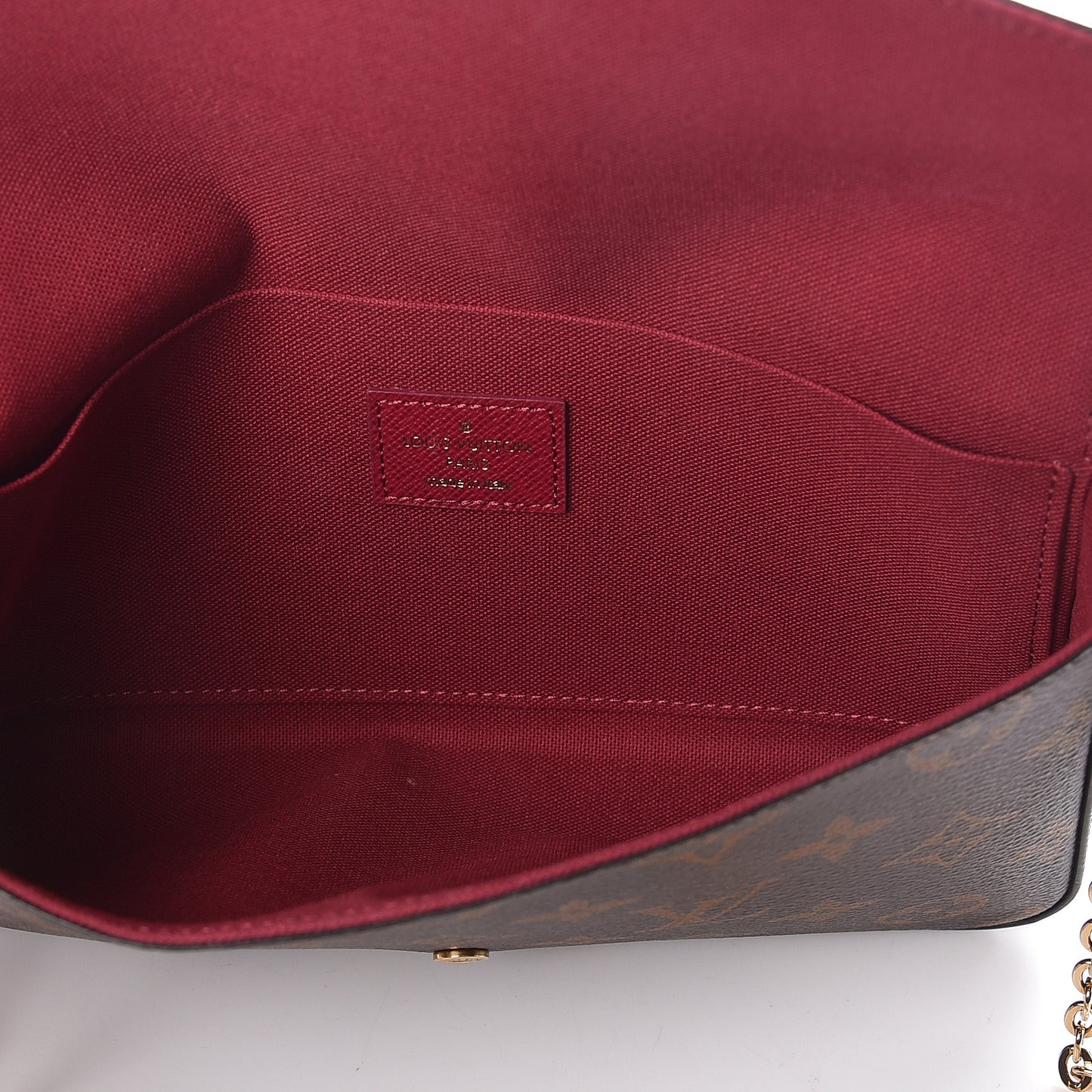 Monogram Pochette Felicie Chain Wallet Fuchsia