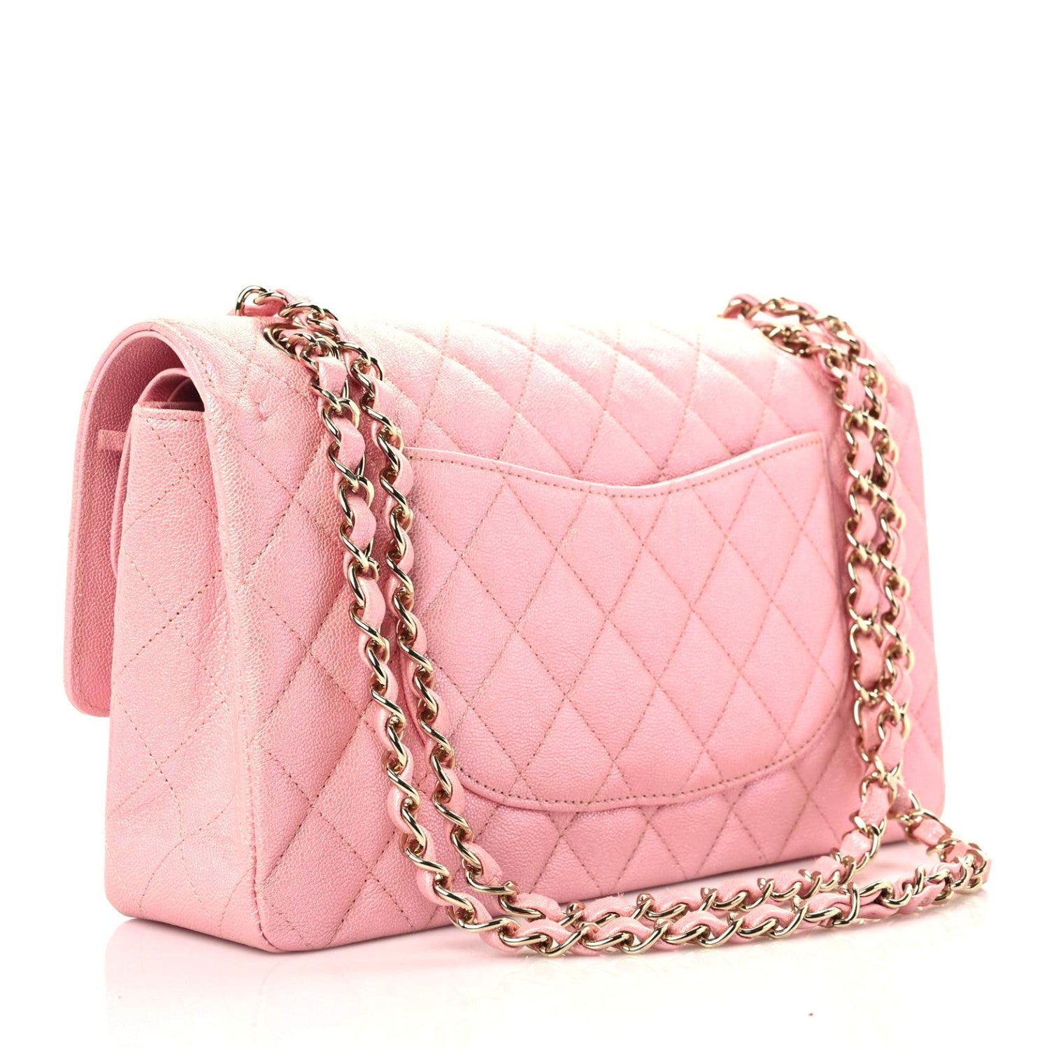 Chanel Iridescent Caviar Quilted Medium Double Flap Rose Pink 3 of 9