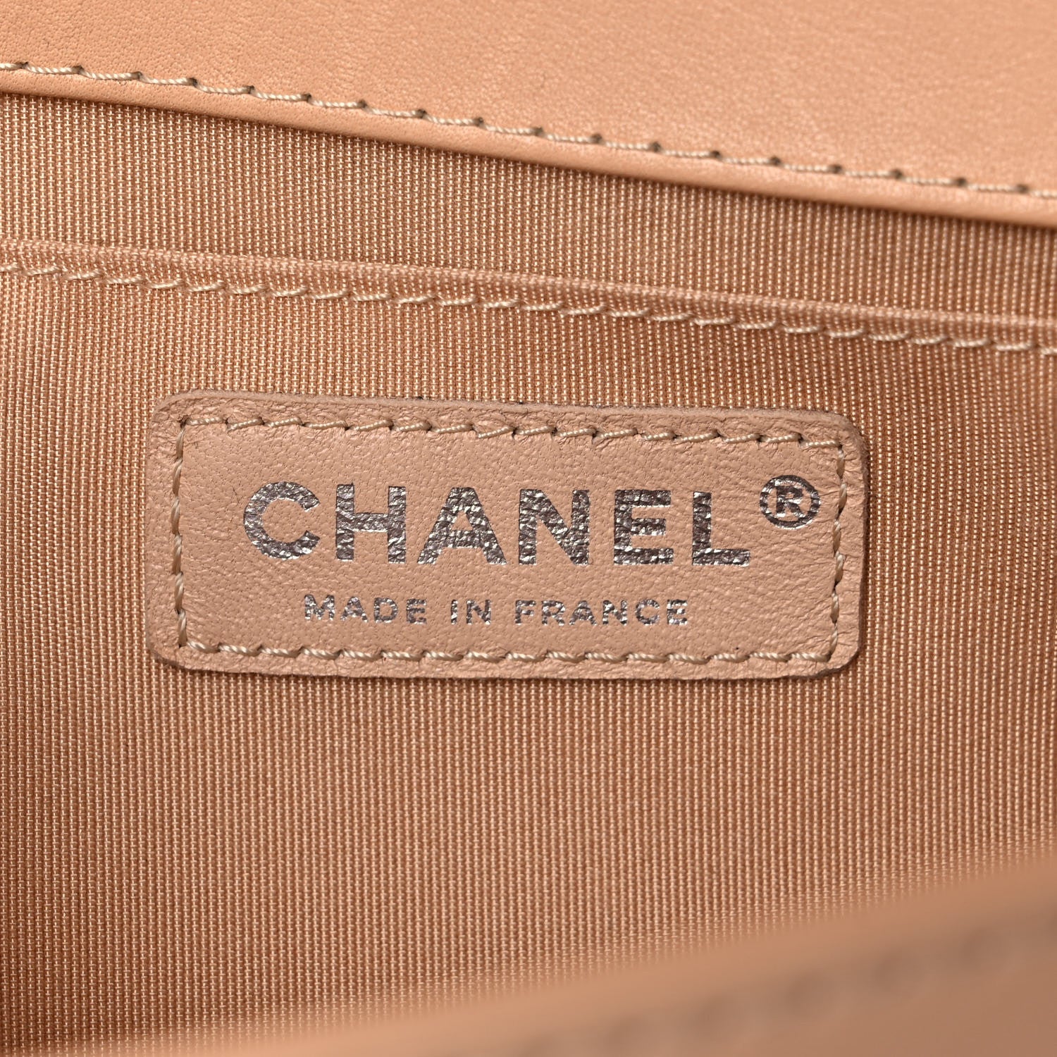 Chanel Calfskin Chevron Quilted Medium Braided Boy Flap Beige 7 of 15