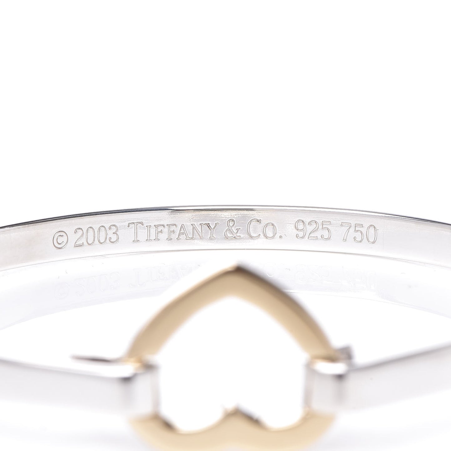 Sterling Silver 18K Yellow Gold Heart Buckle Bracelet
