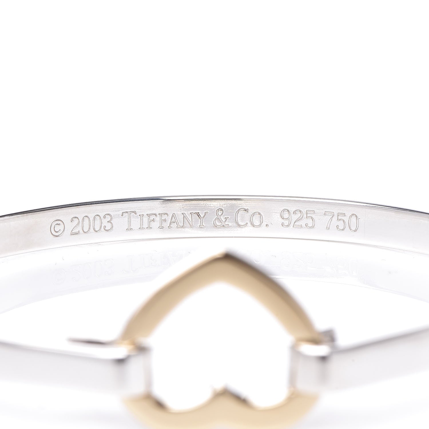 Tiffany Sterling Silver 18K Yellow Gold Heart Buckle Bracelet 4 of 4