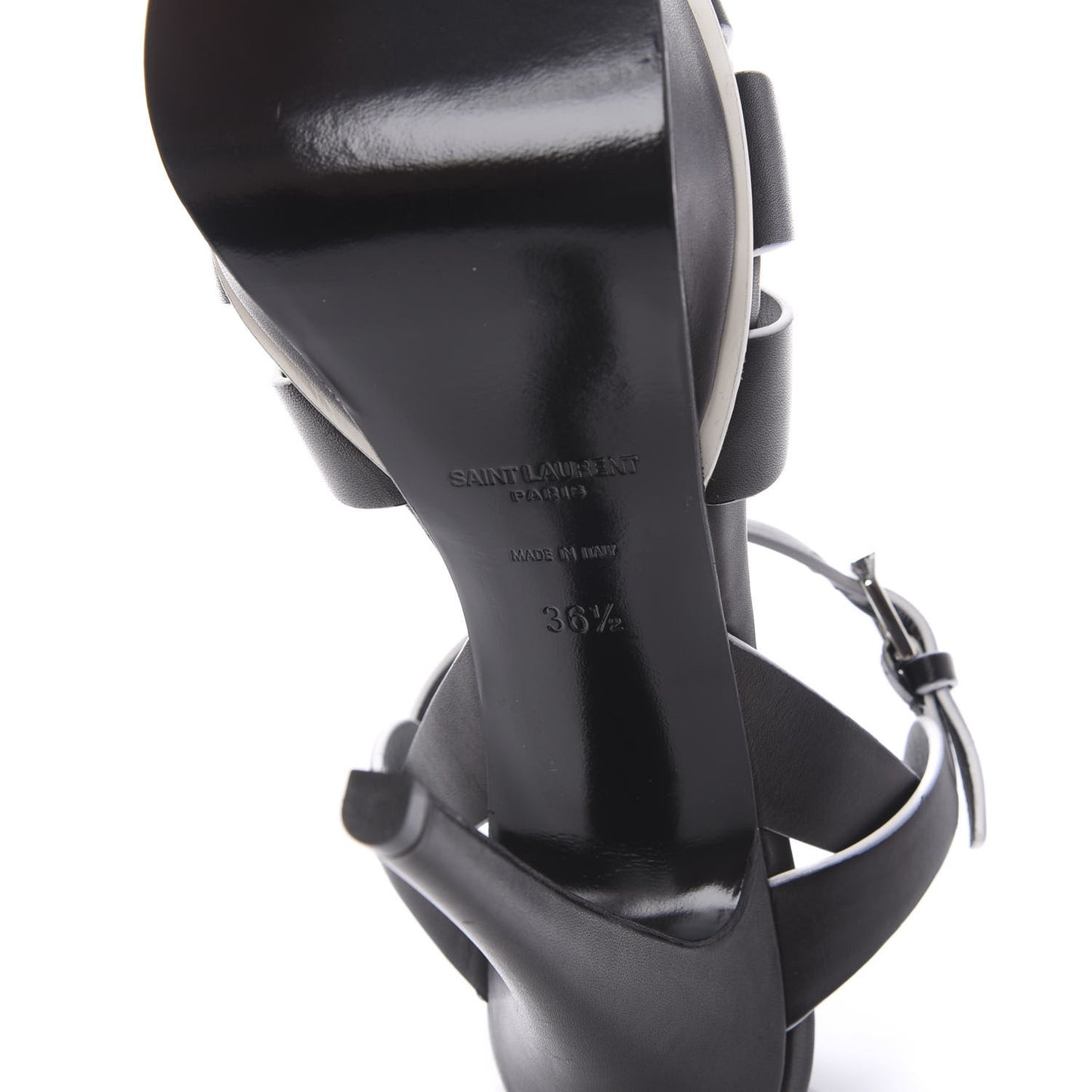 Calfskin Tribute 105 Platform Sandals 36.5 Black White