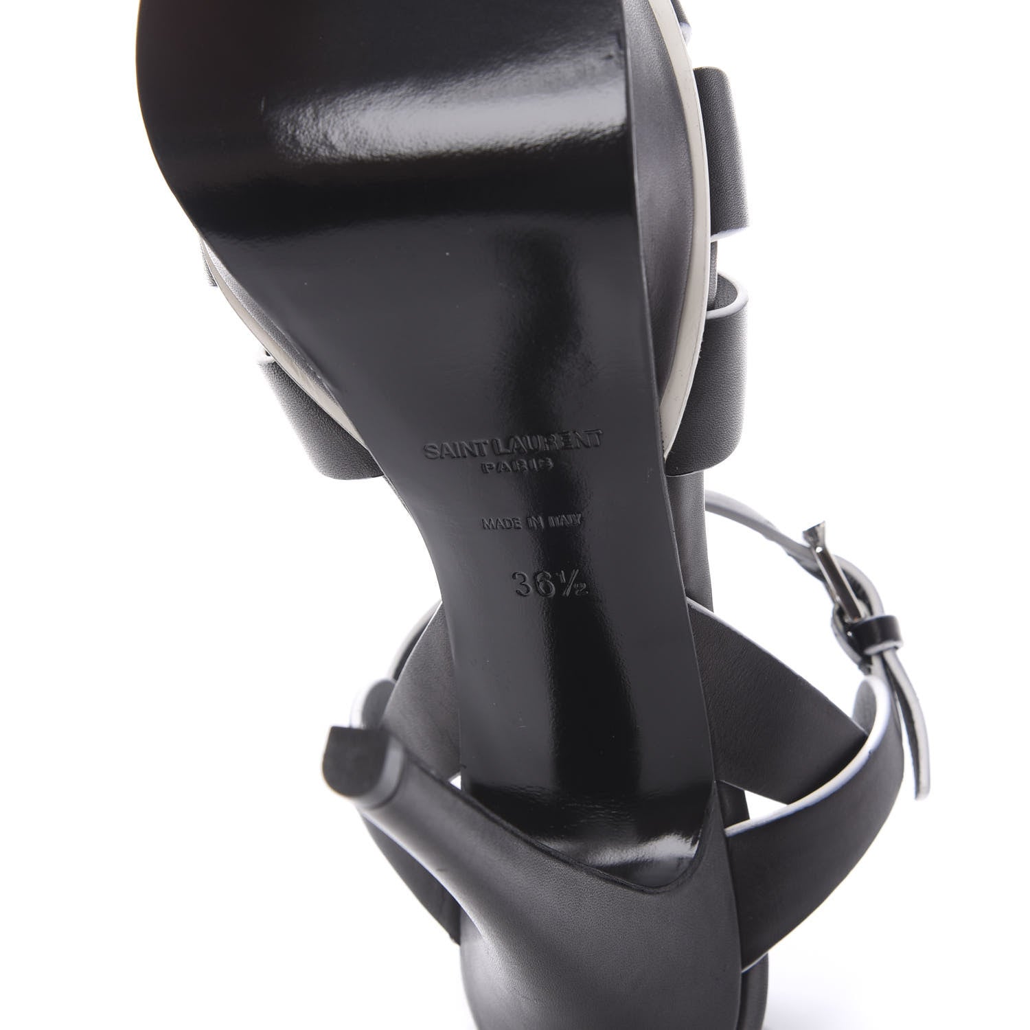 Saint Laurent Calfskin Tribute 105 Platform Sandals 36.5 Black White 6 of 8