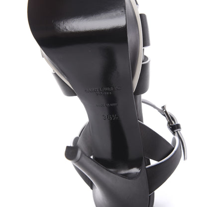 Saint Laurent Calfskin Tribute 105 Platform Sandals 36.5 Black White 6 of 8