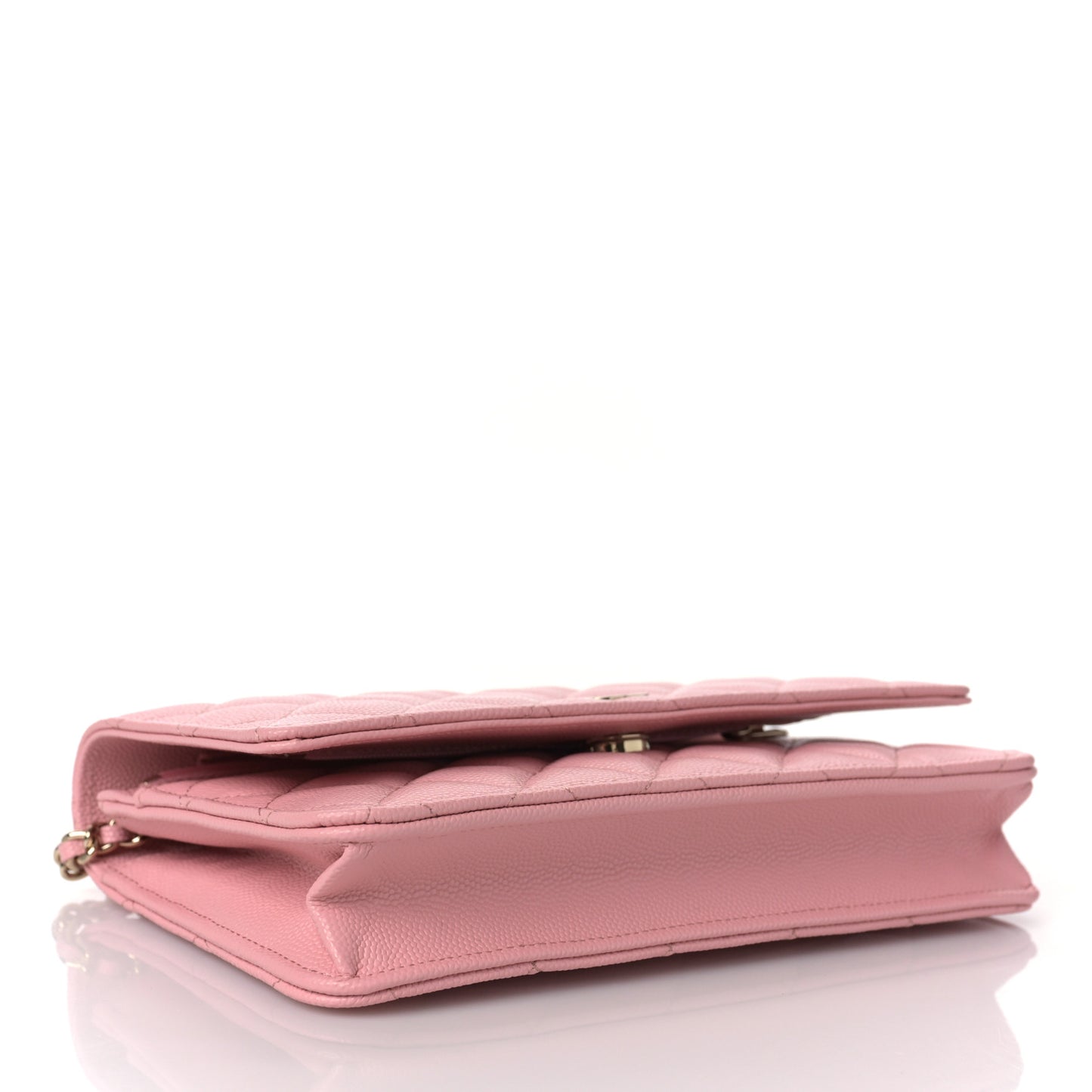 Caviar Quilted Wallet on Chain WOC Light Pink