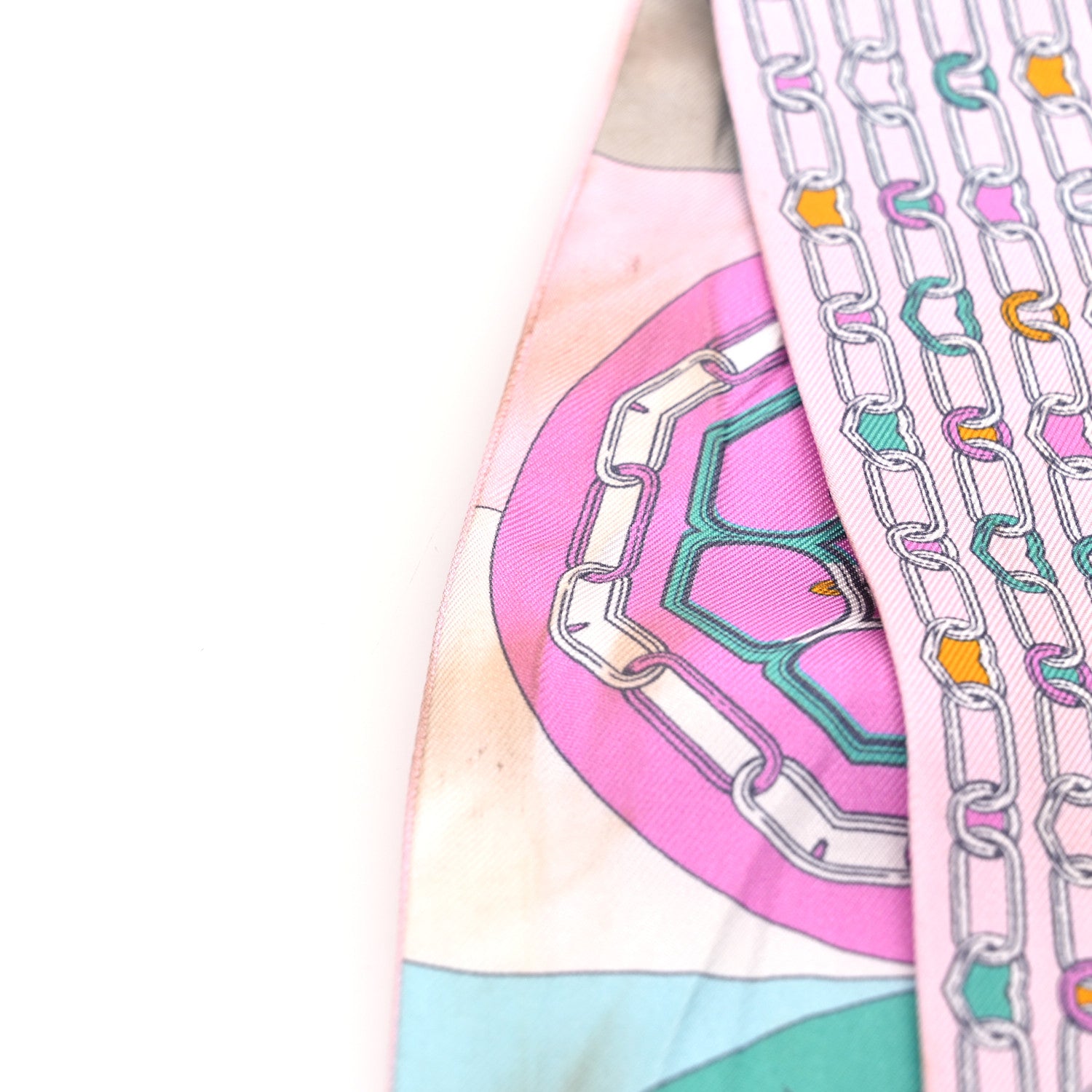 Hermes Silk L'Effet Kaleidoscope Twilly Rose Turquoise Multicolor 5 of 6