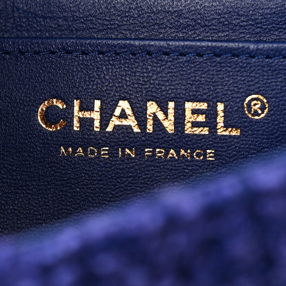 Chanel Tweed Quilted Mini Rectangular Flap Blue 5 of 10