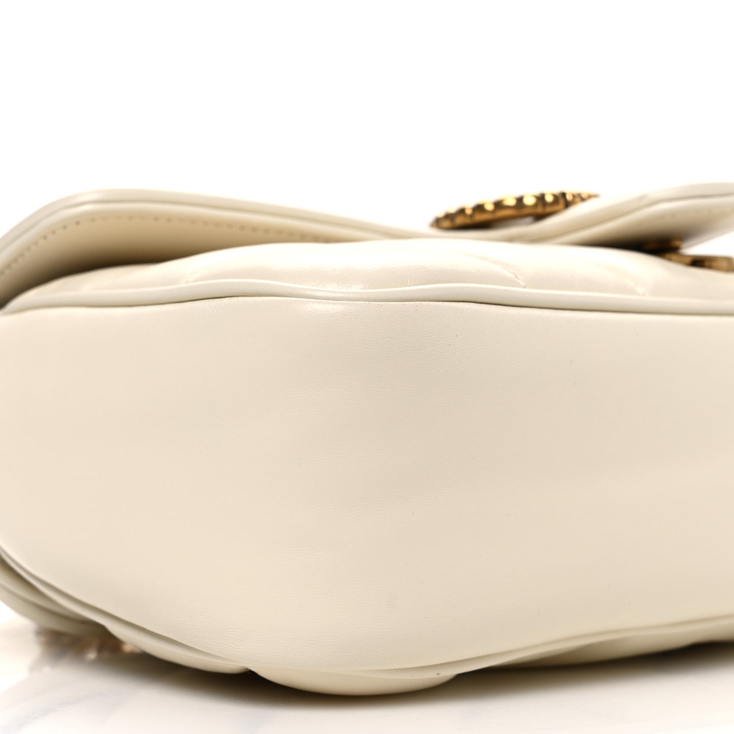 Nappa Matelasse Double G Studs Small Torchon GG Marmont Shoulder Bag Mystic White