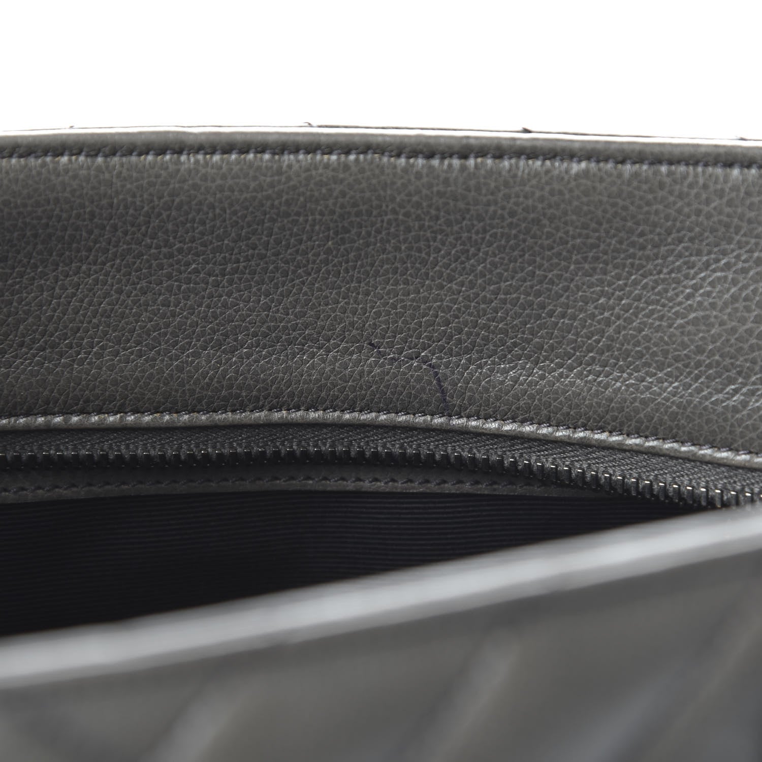 Saint Laurent Sheepskin Matelasse Chevron Large Monogram Shopping Bag Light Coal 7 of 10