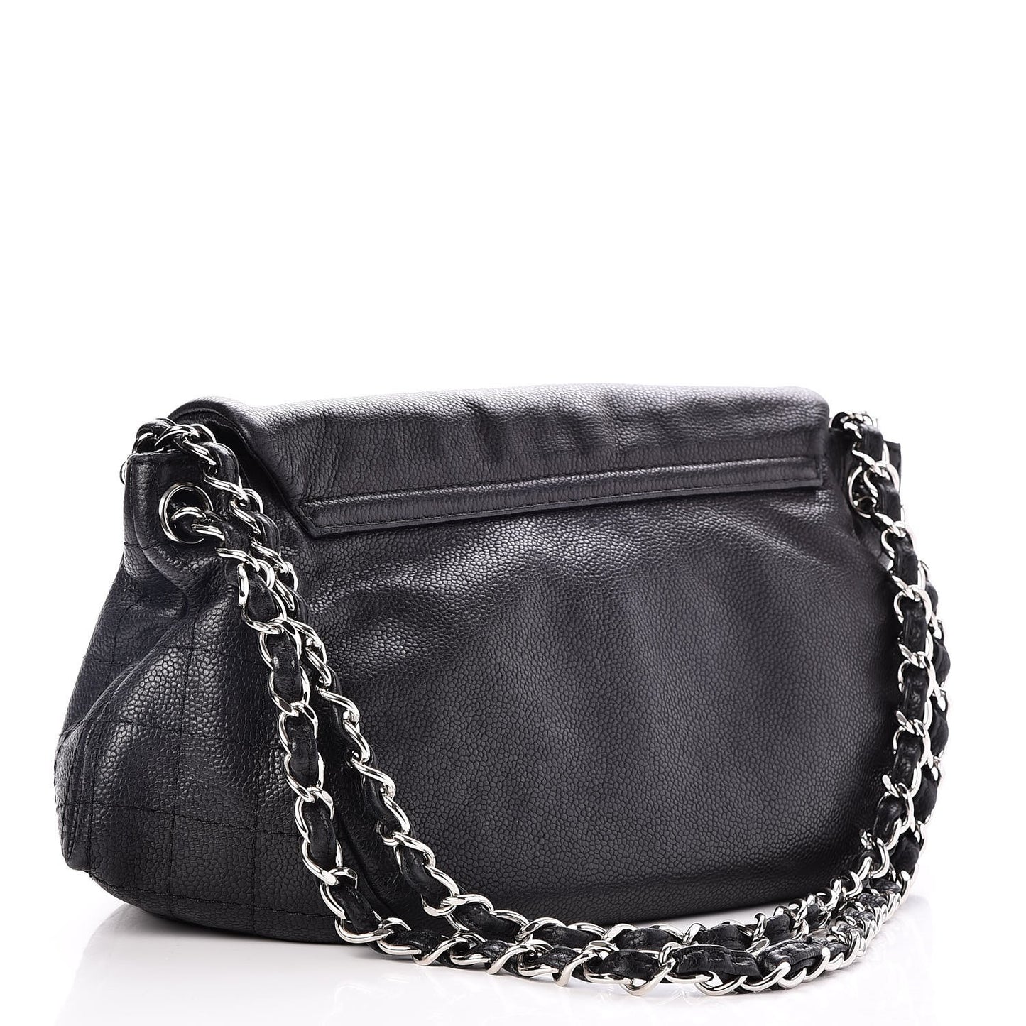 Caviar Half Moon Large Flap Black