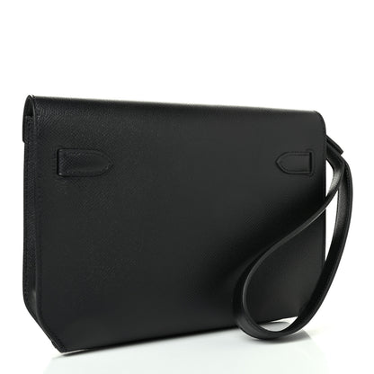 Hermes Epsom Kelly Depeches 25 Pouch Black 2 of 4