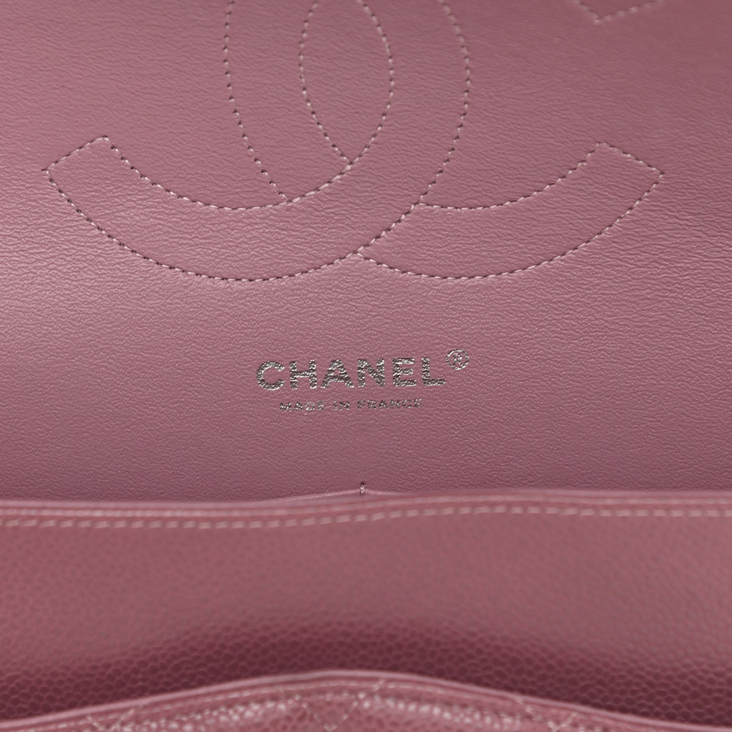 Caviar Quilted Jumbo Double Flap Light Purple