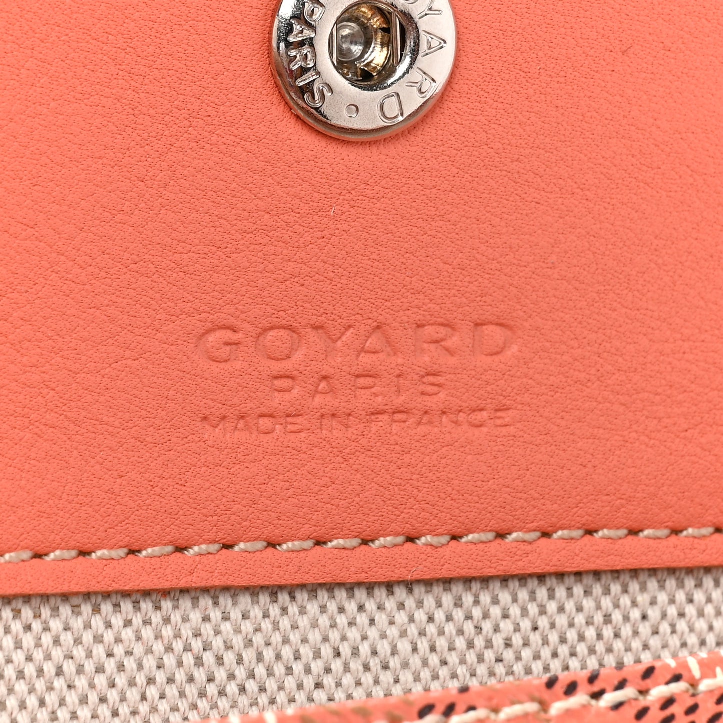 Goyardine Embroidered Seahorse Reversible Anjou PM Coral