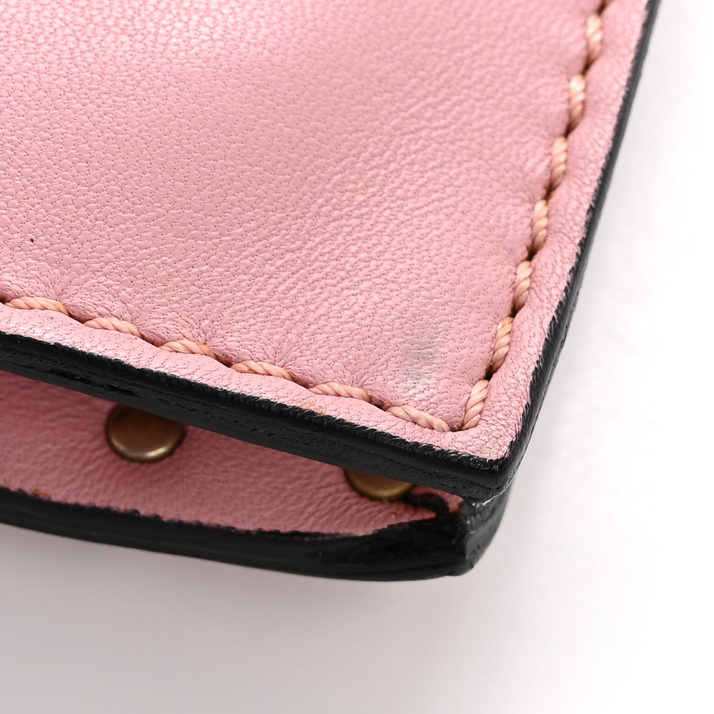 Nappa Rockstud Wristlet Clutch Water Rose