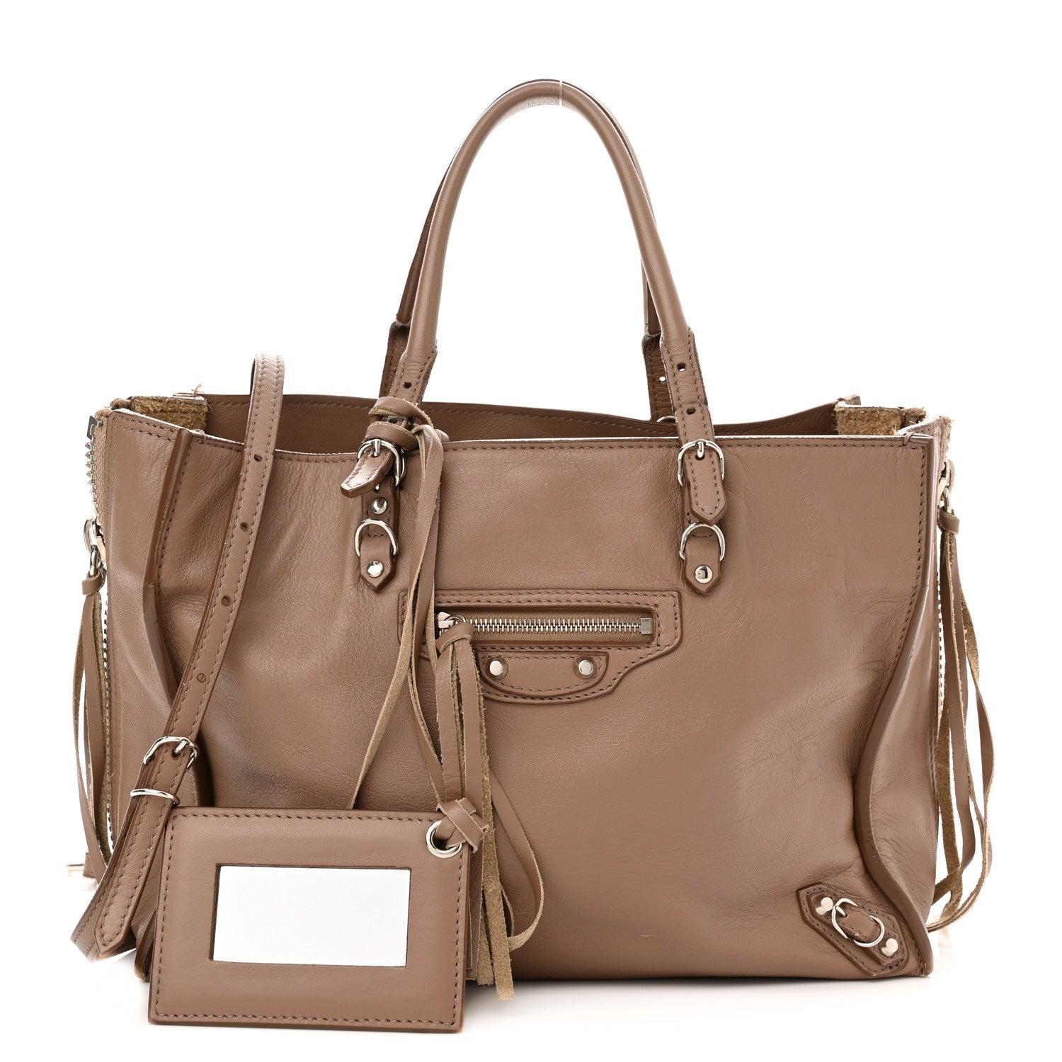 Balenciaga Veau Papier A6 Zip Around Tote Castagna 1 of 15
