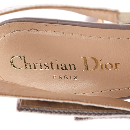 Christian Dior Canvas Embroidered 4 Saisons Embroidered J'Adior Slingback Pumps 37.5 Lilac Multicolor 8 of 9