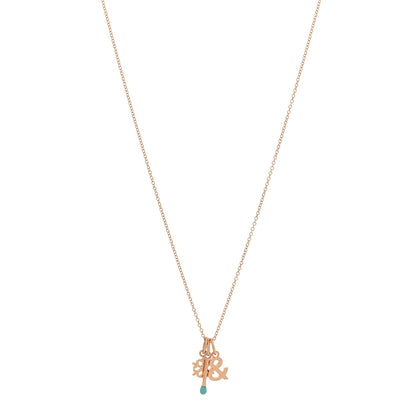 Tiffany 18K Rose Gold Enamel Ampersand Snowflake Match Pendant Necklace Blue 1 of 6