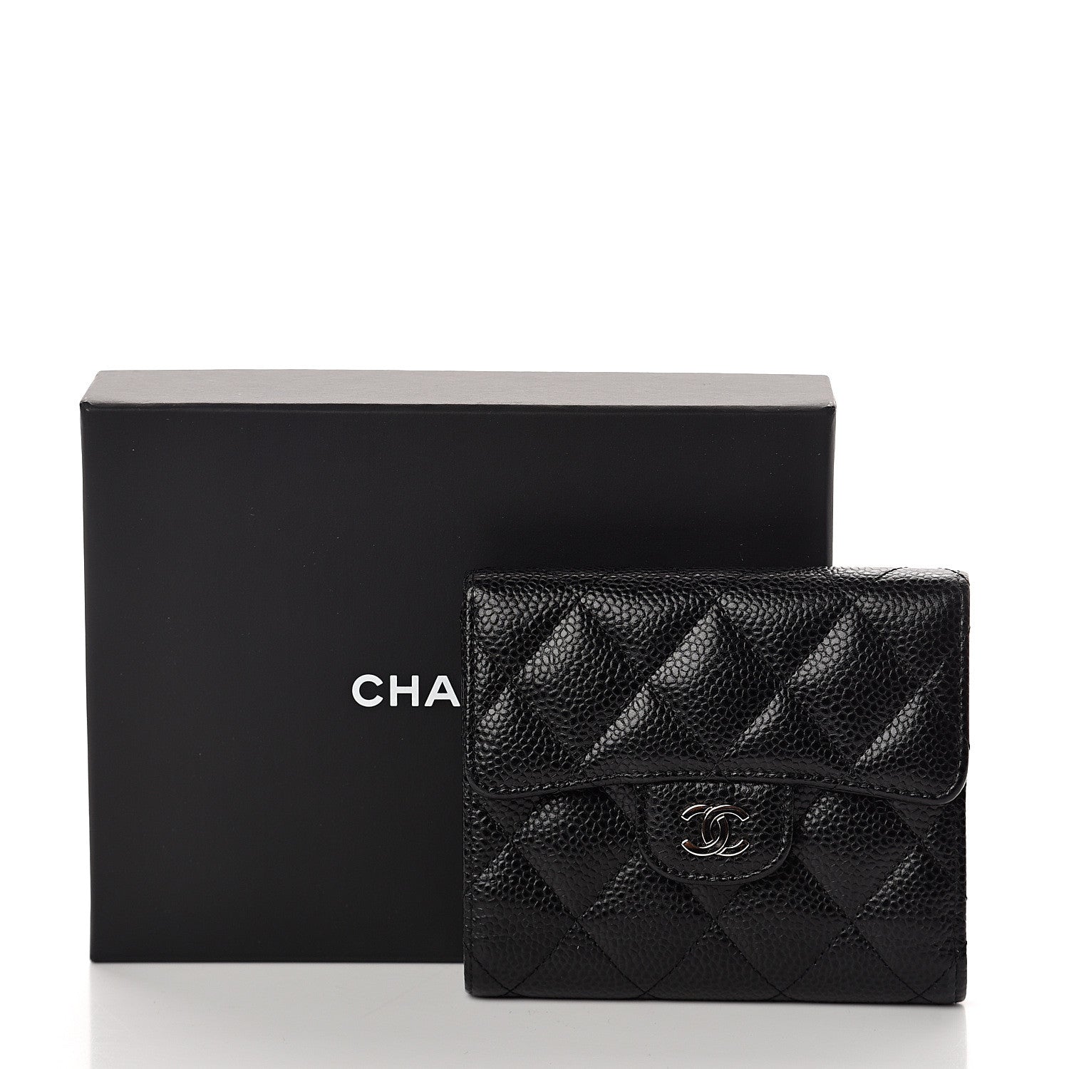 Chanel Caviar Quilted Compact Flap Wallet Black 8 of 8