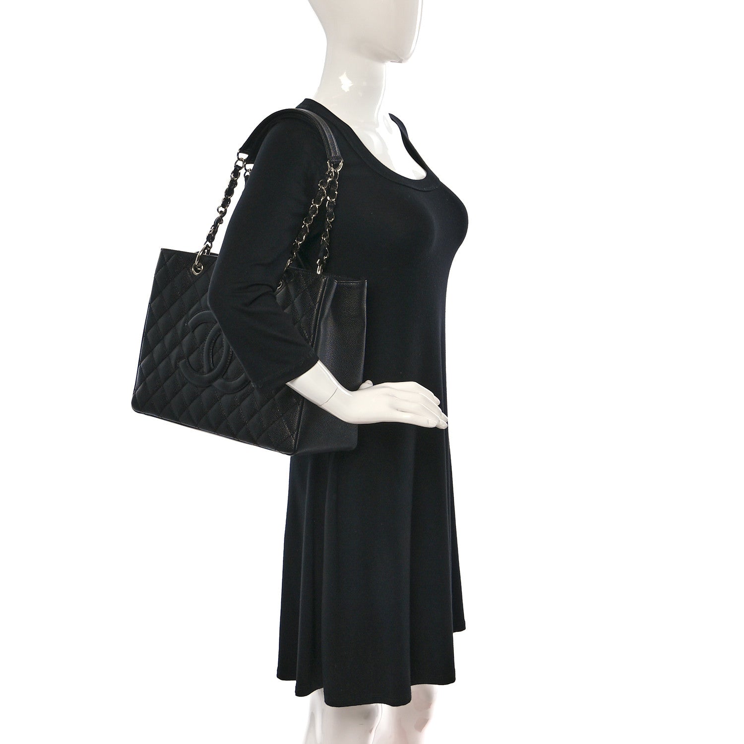 Chanel Caviar Quilted Grand Shopping Tote GST Black 2 of 9