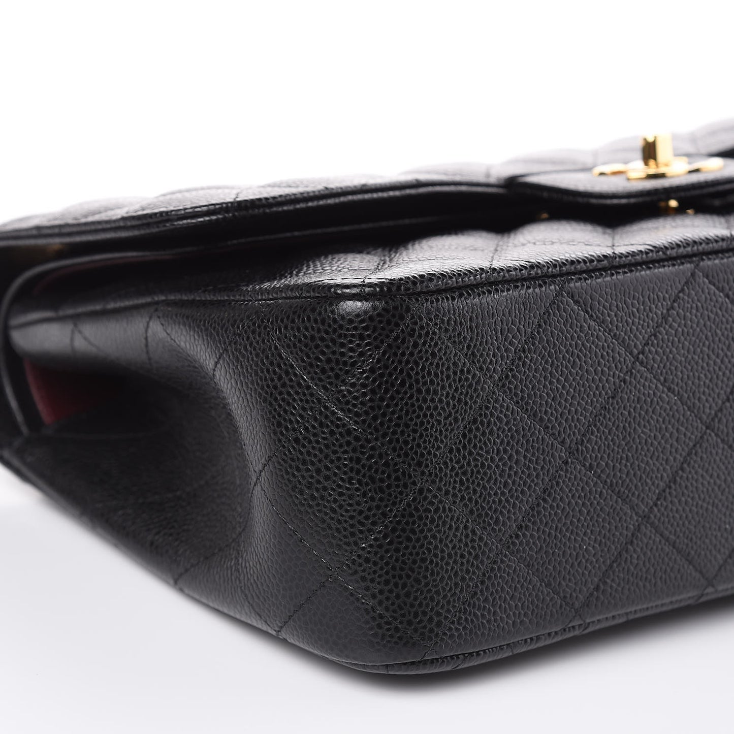 Caviar Quilted Jumbo Double Flap Black