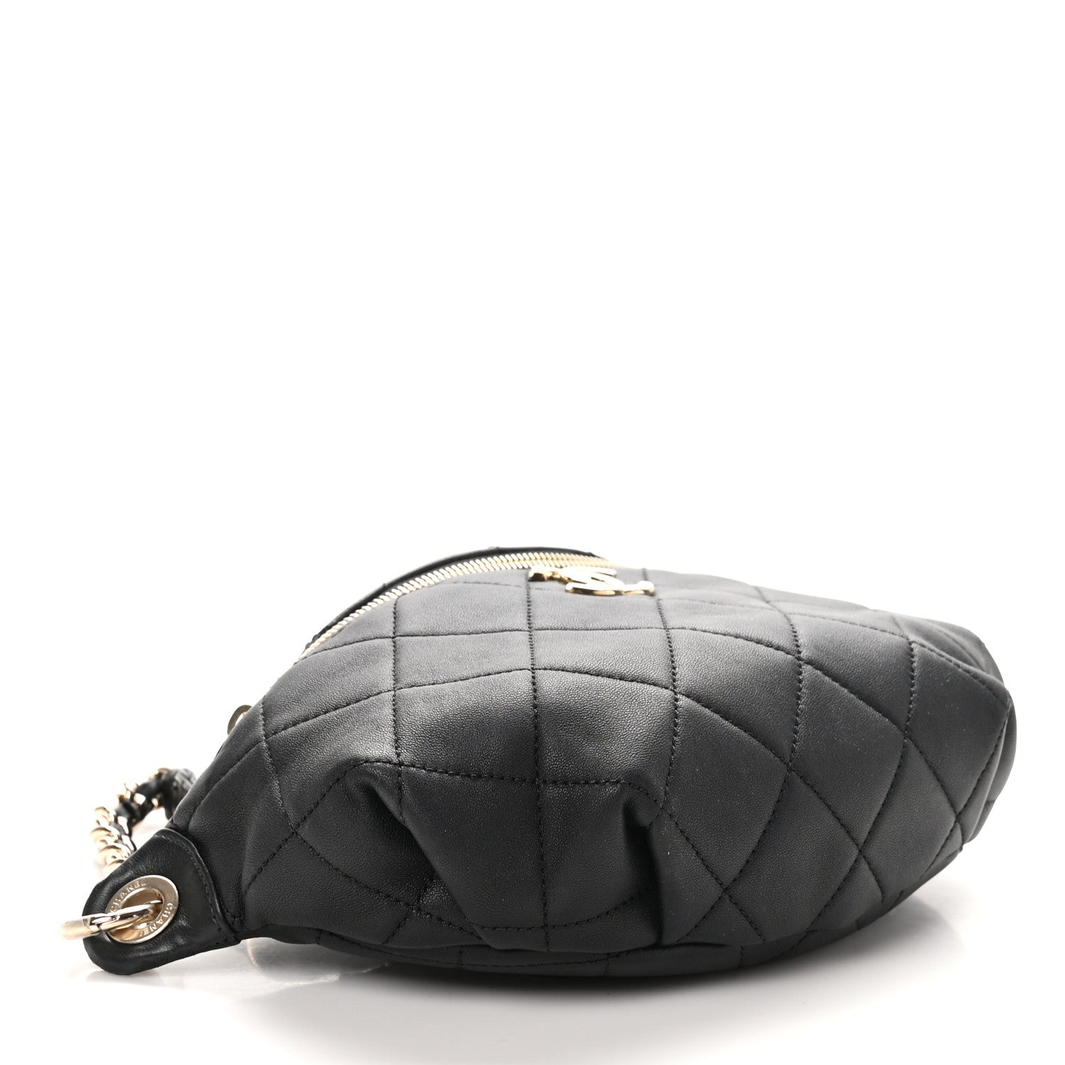 Chanel Lambskin Quilted Resin Bi-Color Waist Bag Fanny Pack Black 4 of 10