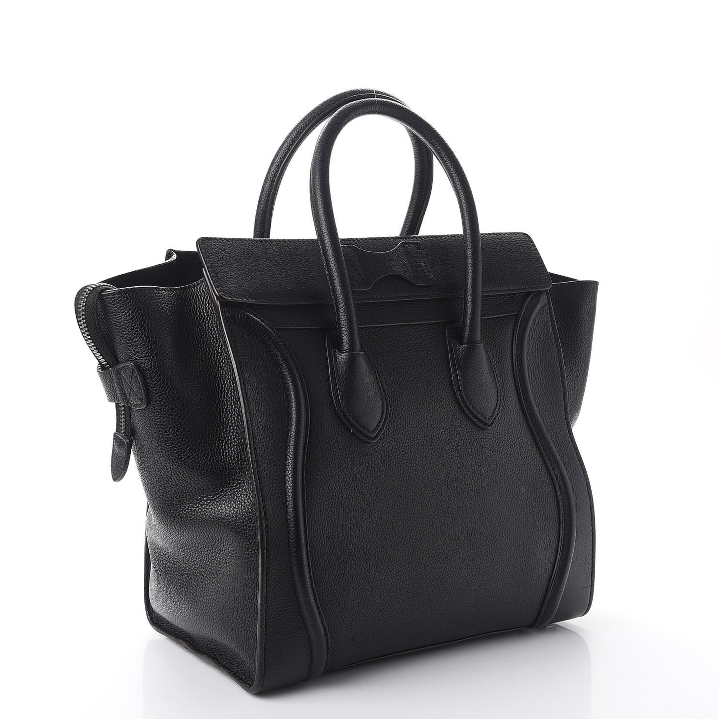 Drummed Calfskin Mini Luggage Black