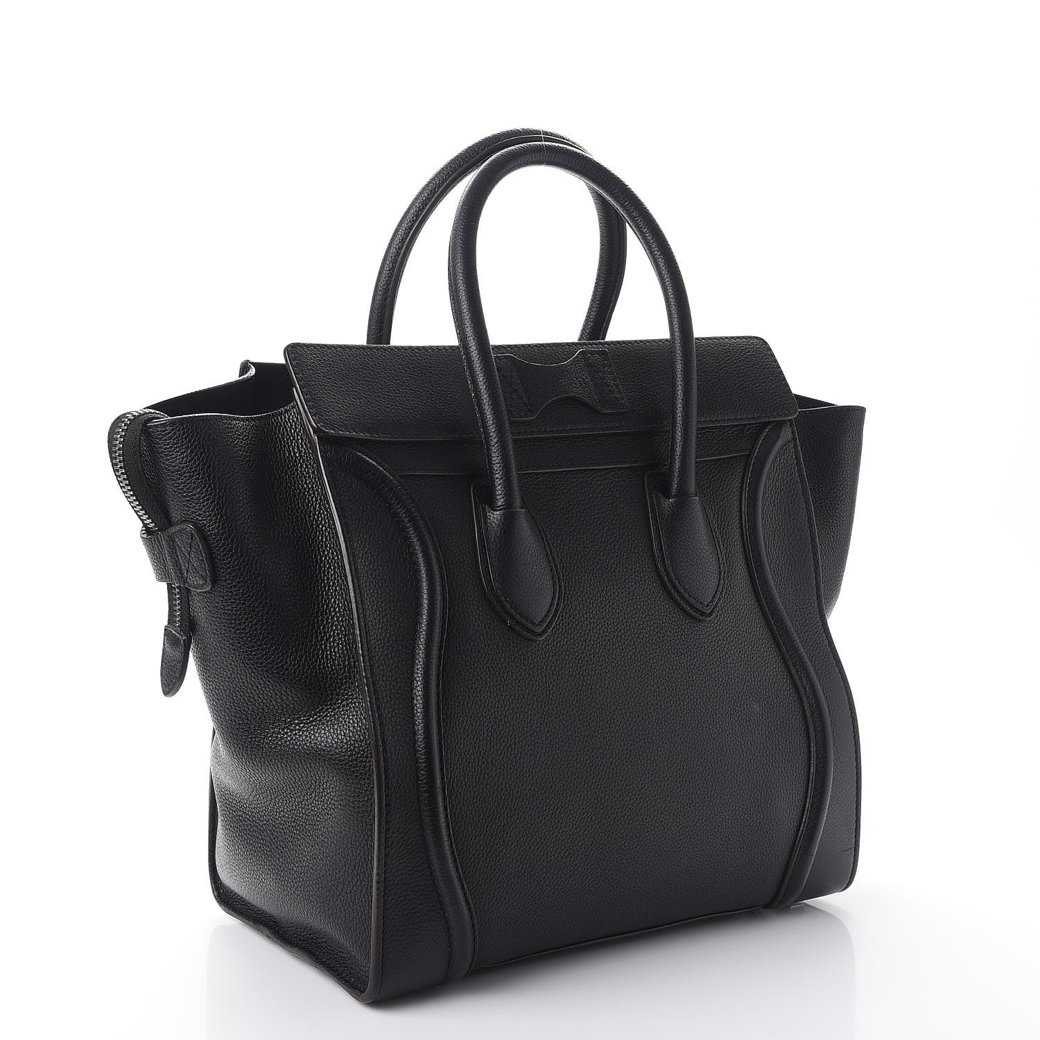 Celine Drummed Calfskin Mini Luggage Black 3 of 13