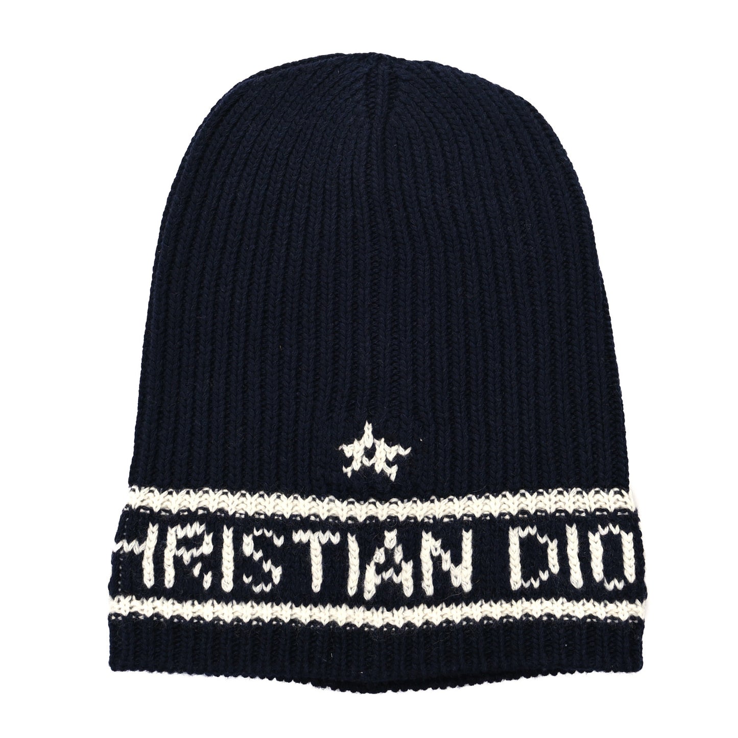 Wool Cashmere Star Beanie Blue Marine
