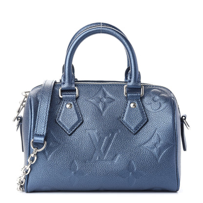 Louis Vuitton Metallic Empreinte Monogram Giant Speedy Bandouliere 20 Navy Nacre 1 of 8