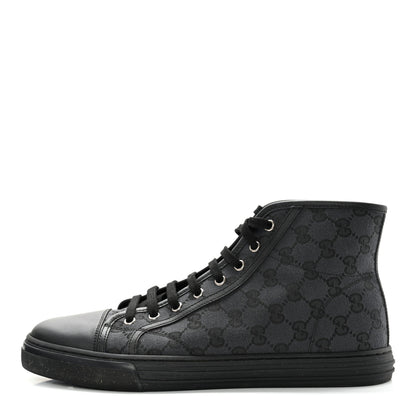 Gucci Monogram Mens High Top Sneakers 9 Black 1 of 12