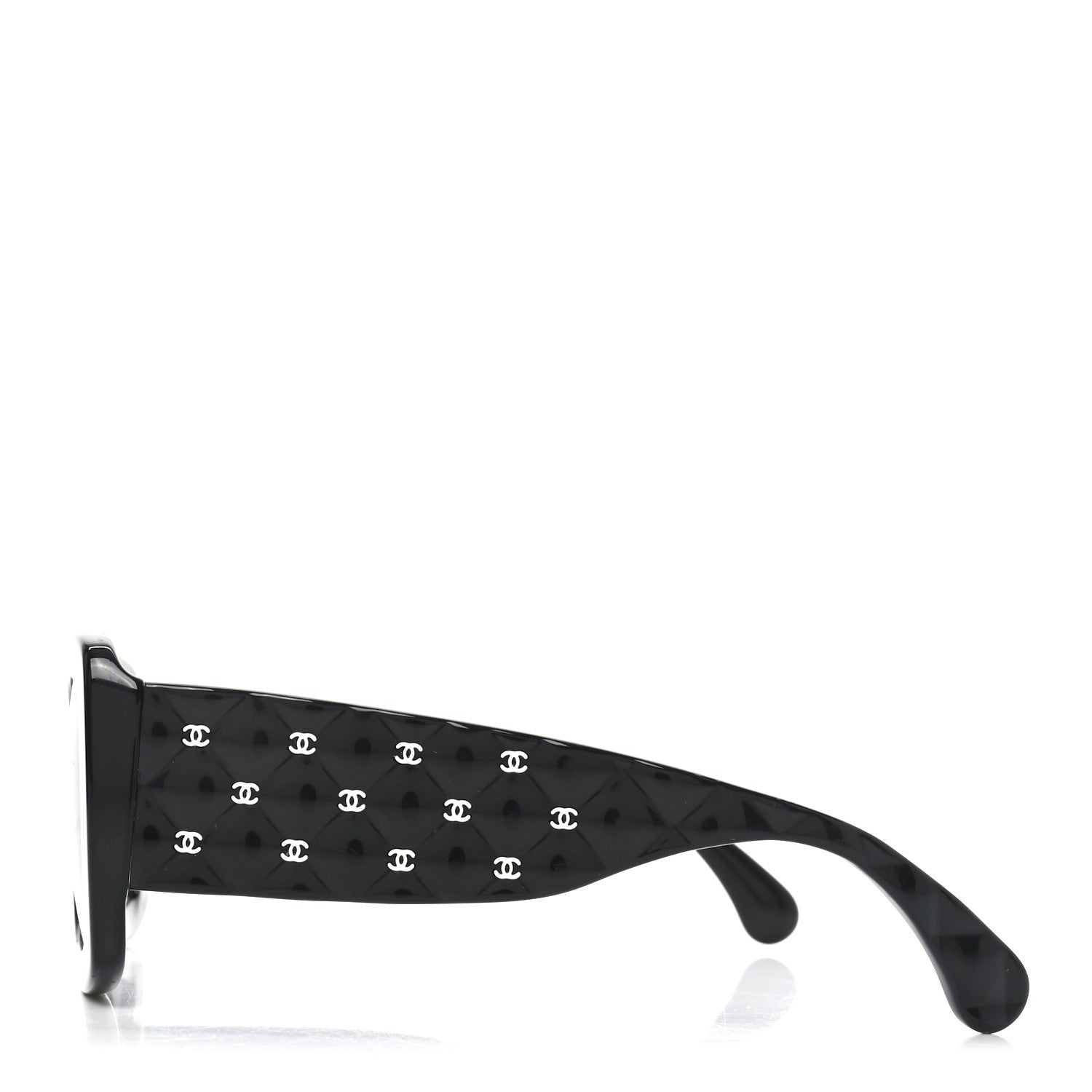 Chanel Acetate Quilted CC Rectangle Sunglasses 5483-A Black 3 of 7