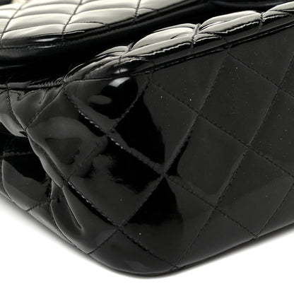 Chanel Patent Quilted Jumbo Double Flap Black 5 of 22