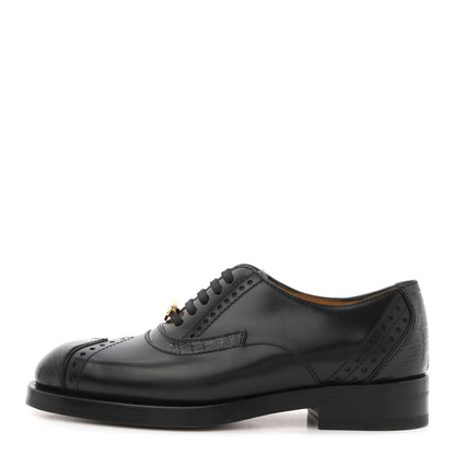 Gucci Glossy Calfskin Tejus Womens Lace Up Loafers 35 Black 1 of 10