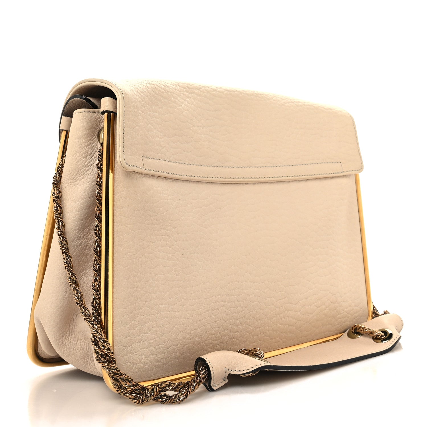 Chloe Grained Calfskin Medium Sally Flap Bag Cream 3 of 13